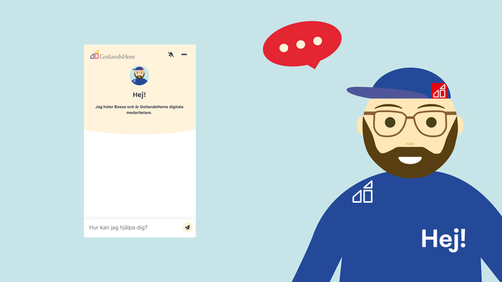 Illustration av av GotlandsHems chattbot och chattruta.
