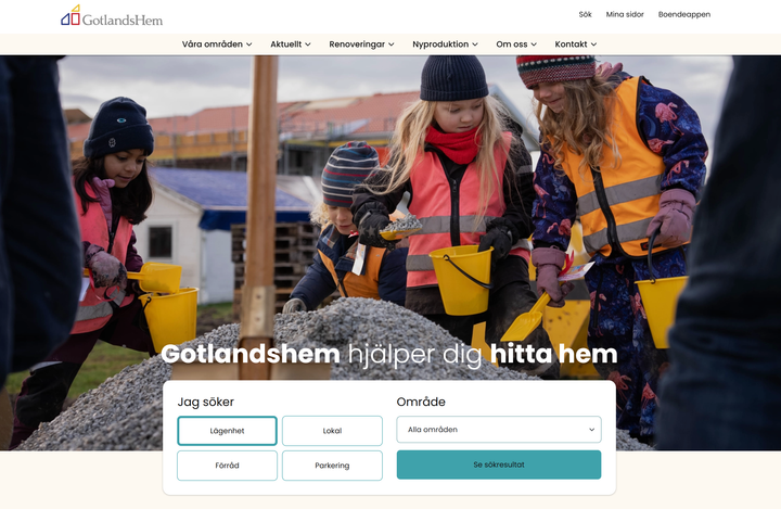 Bild av Gotlandshems nya hemsida