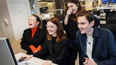 Redaktörerna som sätter tonen. Ellen Hemmingsson, Wilma Backman, Matilda Lundberg och Nichlas Alsing Pettersson.