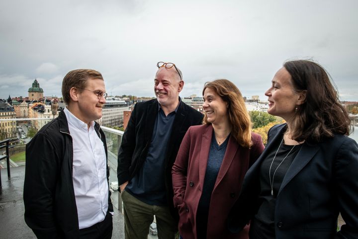SvD har inte mindre än två nomineringar i årets upplaga av Stora Journalistpriset. Jan Almgren och Adam Svanell nomineras till Årets Berättare. Madelaine Levy och Lisa Irenius nomineras till Årets Förnyare. Foto: Joakim Ståhl/SvD