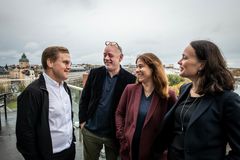 Adam Svanell och Jan Almgren nomineras till Årets Berättare. Madelaine Levy och Lisa Irenius nomineras till Årets Förnyare. Foto: Joakim Ståhl/SvD