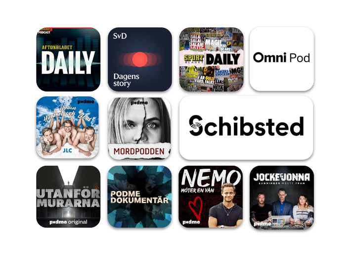 Schibsted dubblar annonslagret inom podcast. Ett urval av premiumplattformen Podmes poddar, som tidigare inte varit tillgängliga på annonsmarknaden, adderas nu till poddportföljen. Samtidigt ökar Podme möjligheten för nya lyssnare att hitta in till premiumtjänstens exklusiva – och reklamfria – innehåll.