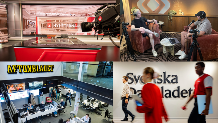 TV4, Podme, Aftonbladet och Svenska Dagbladet fortsatte under 2025 att investera i journalistik, innehåll och digital utveckling. Samtidigt står mediebranschen inför stora strukturella utmaningar där global konkurrens, teknikutveckling och förändrade medievanor ställer höga krav på fortsatt innovation och omställning. Foto: Schibsted.