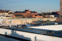 Solceller på tak på Södermalm
