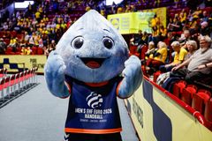 Formad som en vattendroppe är den officiella maskoten Splash talesperson för handbolls-EMs hållbarhetskoncept Pure Promise.