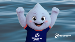 SPLASH - handbolls-EMs officiella maskot och talesperson för hållbarhetskonceptet Pure Promise