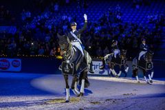Jessica von Bredow-Werndl and Tsf Dalera BB leading the lap of honour in the Lövsta Top 10 Dressage 2022.