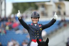 Charlotte Dujardin, bilden, och Carl Hester, världens bästa dressyrryttare kommer till Stockholm och Sweden International Horse Show i november. Bilden fri för publicering i anslutning till text om Sweden International Horse Show