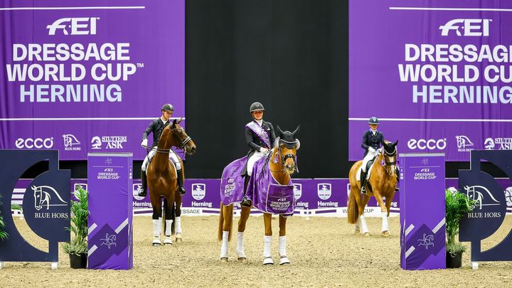 Dansk topp-trio vid världscupdressyrens Grand Prix i Herning i fredags.