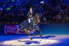 Scott Brash, Storbritannien, vann en klass under Sweden International Horse Show 2023. I år kommer han tillbaka som nybliven olympisk mästare i lag.