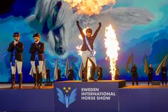 Sweden's Jamila Berg Dibi during the prize-giving ceremony.