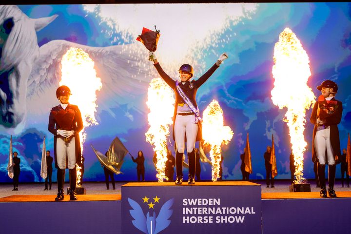 All Swedish podium, left to right: Tinne Vilhelmson Silfvén, Maria von Essen and Sofie Lexner.