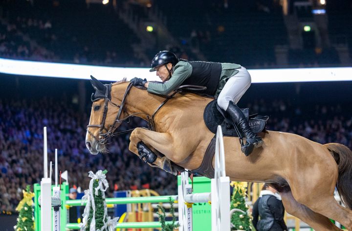 Peder Fredricson och Vroom de la Pomme i Grand Prix-hoppningen under förra årets Sweden International Horse Show.
