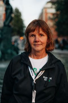 Suicide Zeros tillförordnade generalsekreterare Eva Wedberg fotograferad i samband med Suicidpreventiva dagen 2024.