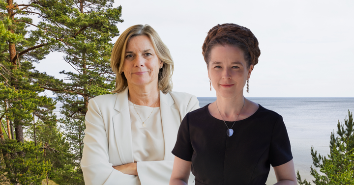 Isabella Lövin, EU-parlamentariker för Miljöpartiet och Amanda Lind, språkrör för Miljöpartiet