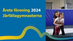 Gymnastikledare och gymnast som ser glada ut.