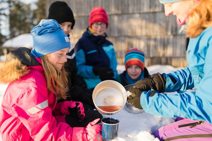Saft på stormkök i vintern