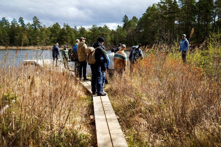 Fiskare i ett naturreservat
