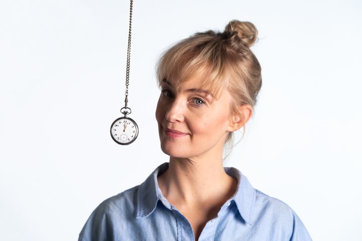 Sofia Pekkari i En timma med Sofia Pekkari, urpremiär 11 mars 2025 på Soppteatern - Kulturhuset Stadsteatern Foto: Leonard Stenberg