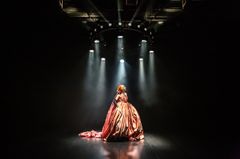 Skådespelaren Robert Fux i ljus på scenen