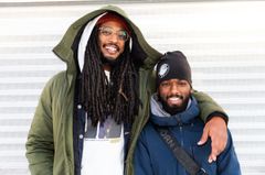 Ahmed Berhan och Sharmarke Elmi, skådespelare i Upploppet, Kulturhuset Stadsteatern Husby