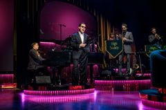 Joachim Bergström och orkestern i Rat Pack Rhapsody. Urpremiär 24 april på Kulturhuset Stadsteatern.