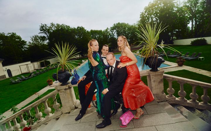 Maja Rung, Marcus Vögeli, Simon Reithner och Linn Mildehav i "Den store Gatsby". Stockholmspremiär 5 februari på Kulturhuset Stadsteatern.