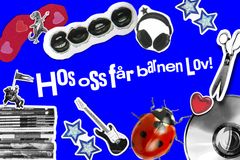 Illustration med nyckelpiga och gitarr