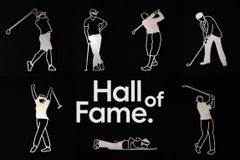 Sverige Golf Hall of Fame - samtliga siluetter Siluetter av samtliga sju invalda i Sveriges Golf Hall of Fame, premiäråret 2022.