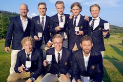 Pojklandslaget EM 2018 brons Pojklandslaget med bronsmedaljer i lag-EM 2018