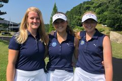 VM-brons flickor lag lagbild Ingrid Lindblad Kajsa Arwefjäll Andrea Grimborg-Lignell bronsmedaljörer vid flick-VM i Japan 2018