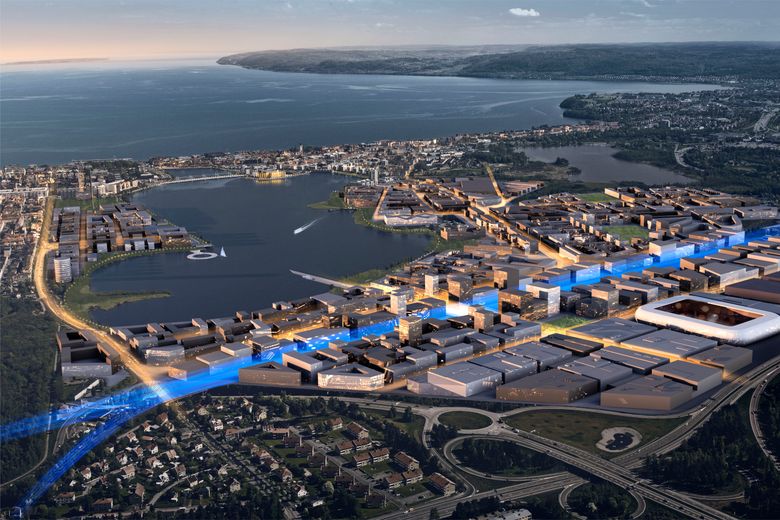 Visionsbild för området Södra Munksjön i Jönköping