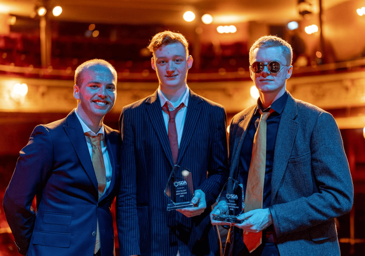 Teamet bakom det prisbelönta spelet Botinator: Martin Cervell, Erik Älvestam och David Westberg