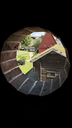 Vy över Kulturen i Lund tagen från ovanvåningen i Dekanhuset