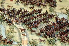 Detalj från dioramat som visar en ögonblicksbild av Slaget vid Lützen 1632.