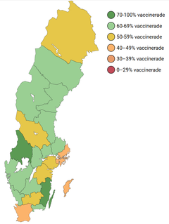 Karta markerad med färger