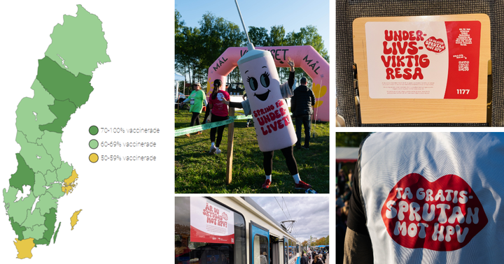 Kollage som visar kampanjmaterial