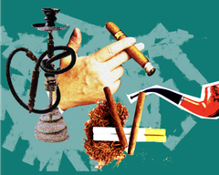 vattenpipa, cigrett, cigarr