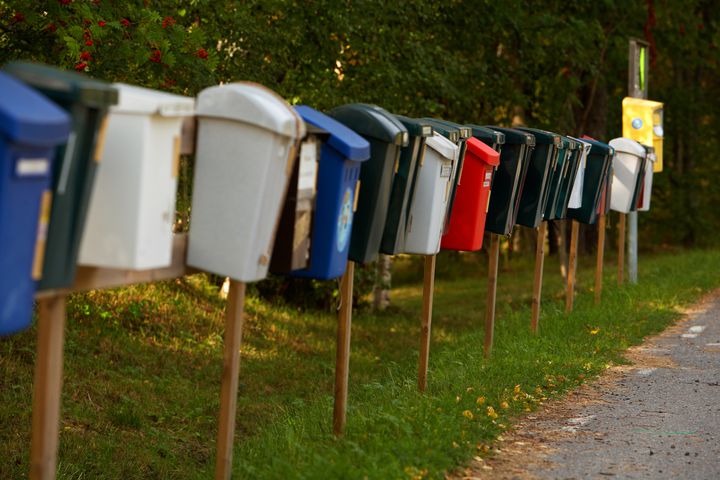 Brevlådor på rad