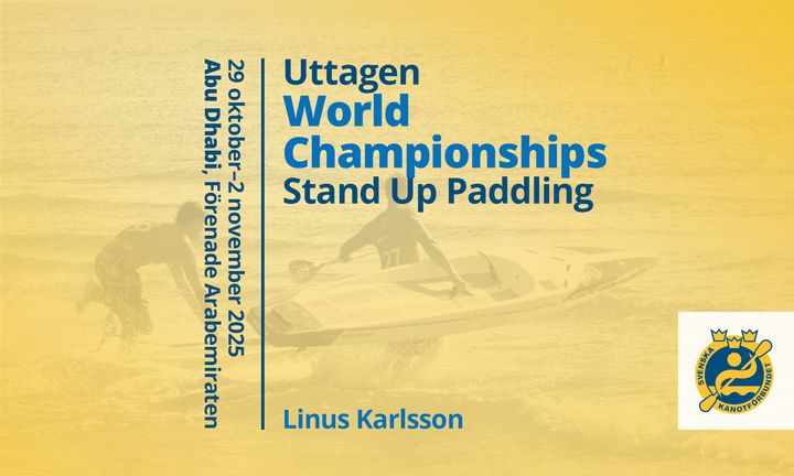Alt text: Affisch för VM i Stand Up Paddling 2025 i Abu Dhabi.