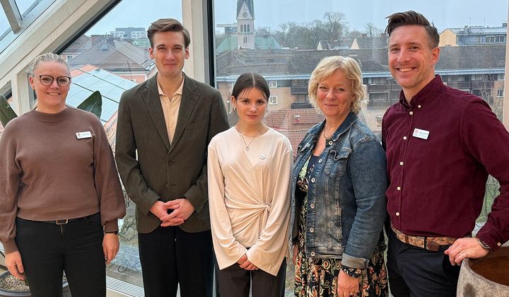 Bild på Lisa Pettersson, Jonathan Lamy, Agnes Tell, Marianne Gustafsson och Gustav Grunselius