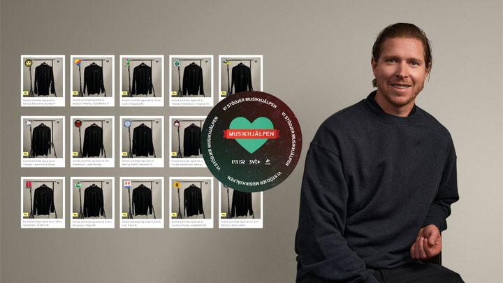 14 signerade hockeypolos från spelare som Viktor Lodin, Färjestad BK, Nicklas Bäckström, Brynäs IF och Jonathan Pudas, Skellefteå AIK auktioneras ut fram till Musikhjälpens målgång på söndag.