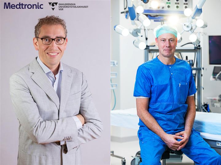 Jeppe Højholt, Regional Sr Director Medtronic och Boubou Hallberg, sjukhusdirektör Sahlgrenska Universitetssjukhuset.
