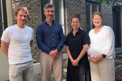 Från vänster Rickard Zeijlon, sjukhusövergripande AT-studierektor, Johan Tengroth, AT-läkarchef, Karin Ervander, sjukhusövergripande AT studierektor och Karolina Larsson, AT-läkarchef.
