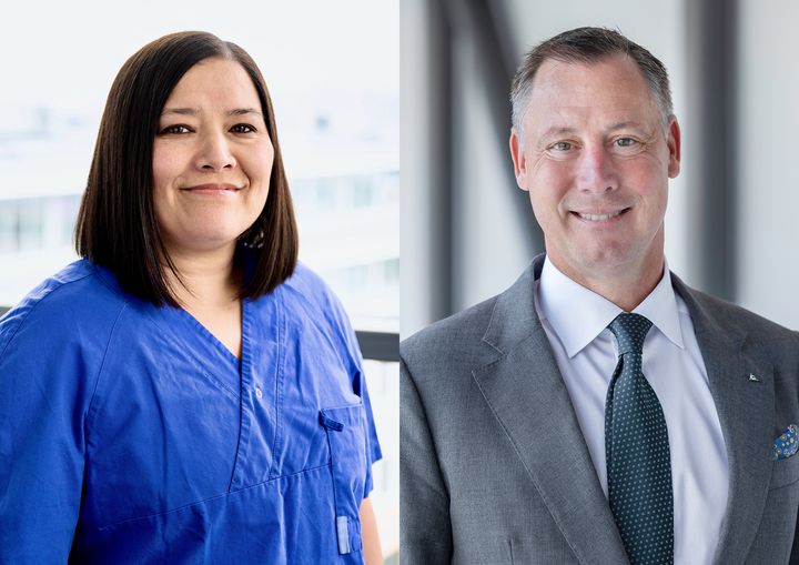 Hanna Kataoka, ordförande för Västra Götalands läkarförening på Sahlgrenska Universitetssjukhuset och Boubou Hallberg, sjukhusdirektör på Sahlgrenska Universitetssjukhuset.