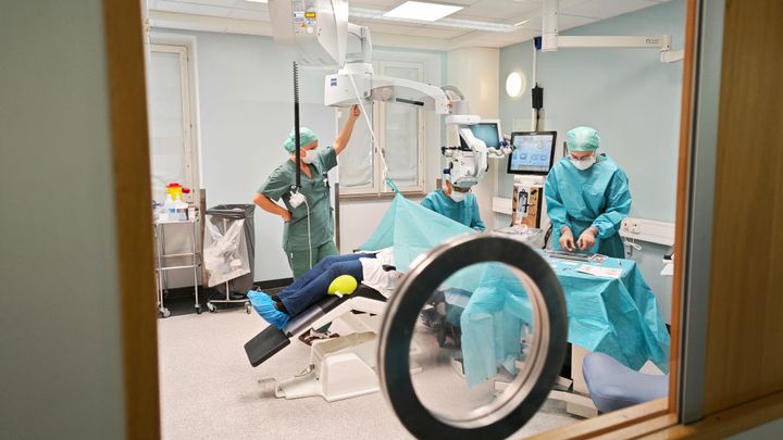 En av de nyrenoverade lokalerna på ögonoperation, Uddevalla sjukhus.