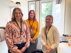 Elin Lund, Sandra Dunberg och Malin Johnsson medicinska sekreterare på pilotverksamheterna.