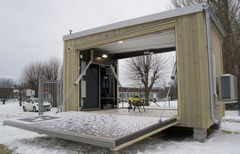 Hangar för drönare.