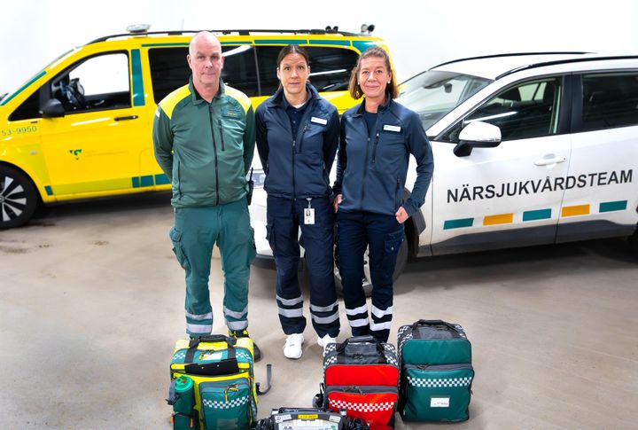 Sjuksköterskorna Stefan Johansson, Maria Härling och Carina Hjalmarsson är några som ingår i Närsjukvårdsteamet.