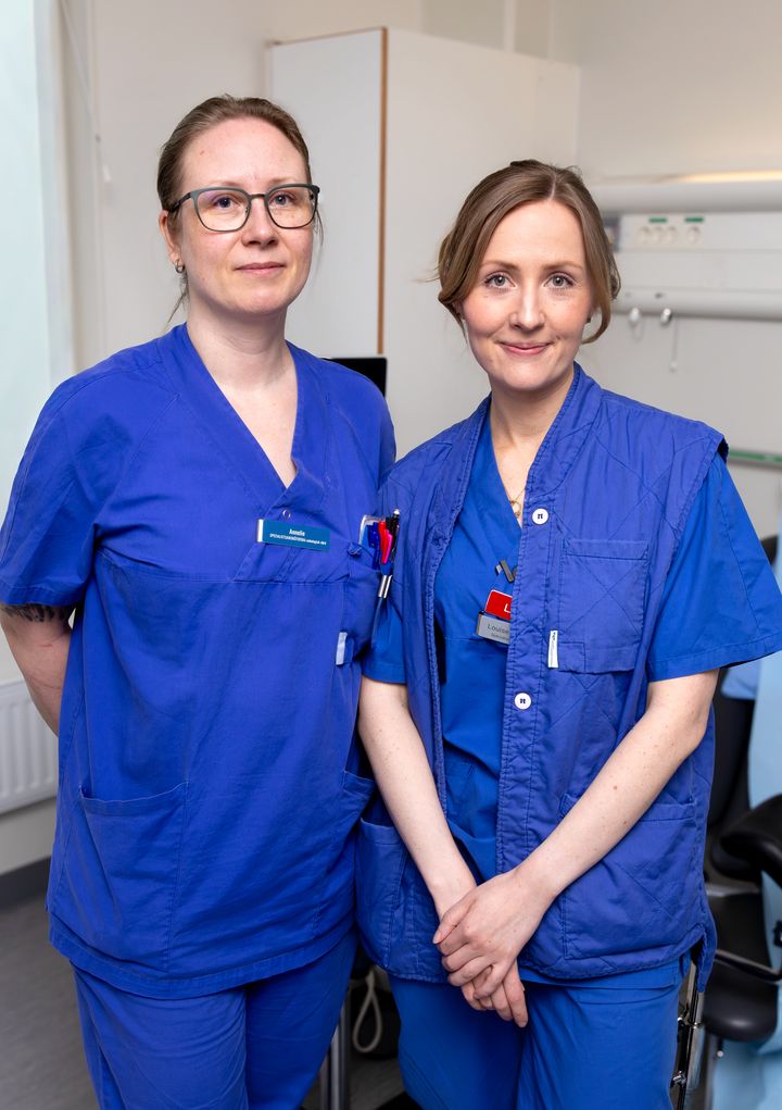 Annelie Dagobert, sjuksköterska onkologi, och Louise Svensson, specialistläkare gynekologi.
